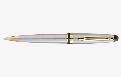 Waterman Expert Stainless Steel Gold Trim Bp"  Class= - Ball Pen, HD Png Download, Free Download