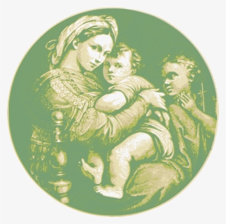 Madonna Della Seggiola 04 Clip Arts - Renaissance Madonna And Child Painting, HD Png Download, Free Download
