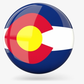 Glossy Round Icon - Colorado State Flag, HD Png Download, Free Download