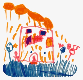 Kindergarten Art House And Rain Clip Arts - Kindergarten Art Png, Transparent Png, Free Download