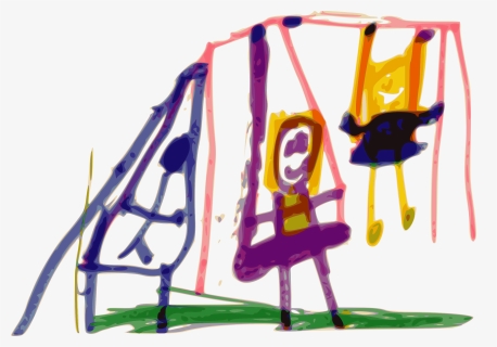 Kindergarten Art Swing Clip Arts - Png Kindergarten Drawing, Transparent Png, Free Download