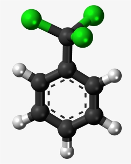 Ball And Stick Model Of The Benzotrichloride Molecule - 3d Model Of Para Aminobenzoic Acid, HD Png Download, Free Download