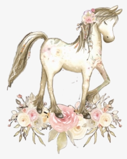 #watercolor #horse #floral #boho #birthday #pony #pretty - Birthday Invitation Horse Template, HD Png Download, Free Download