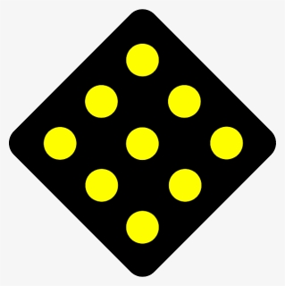 Object Marker Sign, Hd Png Download - Black Road Sign With Yellow Dots, Transparent Png, Free Download