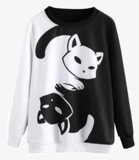 Black And White Cat Hoodie, HD Png Download, Free Download