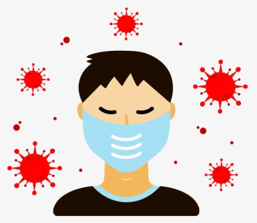 Coronavirus Face Mask Cartoon, HD Png Download - kindpng