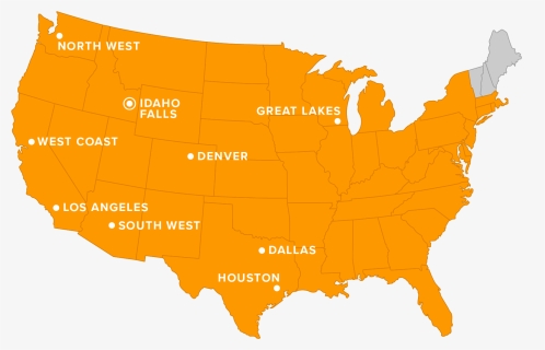 Map Showing Vivint Smart Home Retailer Zones - Bank Of America Usa Map, HD Png Download, Free Download