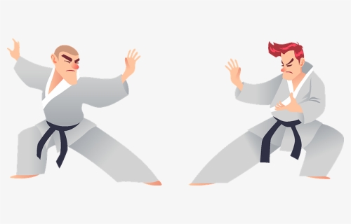 Karate Fight Clipart - Cartoon, HD Png Download, Free Download