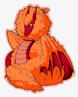 Monsterpieces Sticker Fluffy Dragon Thin Outline - Illustration, HD Png Download, Free Download