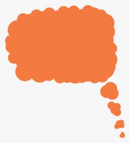 Media Militia Thought And Speech Bubbles-082 - Orange Thinking Bubble, HD Png Download, Free Download