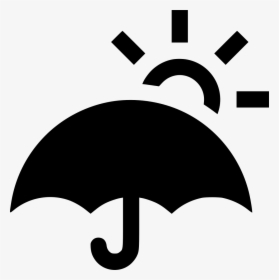 Umbrella With Sun Icon, HD Png Download - kindpng