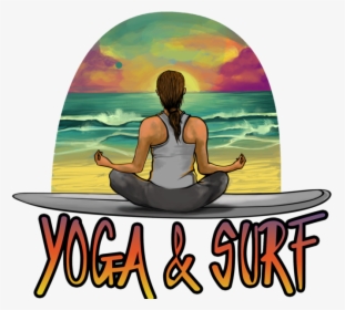 Yoga And Surf Vector Art Water Colors Icon Sea Tshirt - Sitting, HD Png Download, Free Download