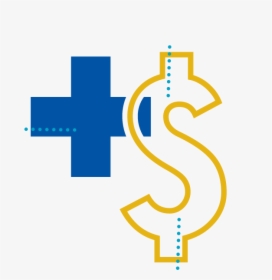 Blue And Yellow Icon Of Medical Cross And Dollar Sign - Circle, HD Png Download, Free Download