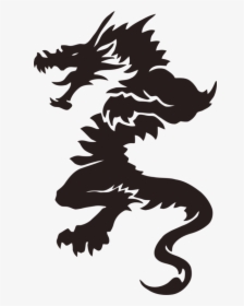 Visual Arts,art,monochrome Photography - Simple Dragon Tattoo Outline, HD Png Download, Free Download