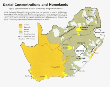 South Africa Racial Demographics Map 1979 - Demographic Map Of South Africa, HD Png Download, Free Download