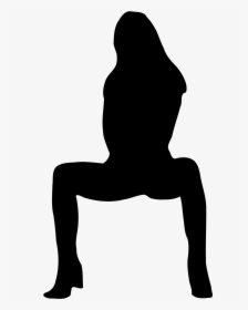 Black Female Legs Png - Sitting Silhouette Woman Clipart, Transparent Png, Free Download