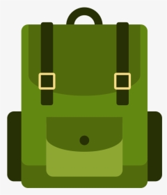 Camping Bag Flat Icon Vector - Backpack Icon Png Green, Transparent Png, Free Download