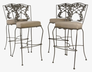 Cream Wrought Iron Bar Stools, HD Png Download, Free Download