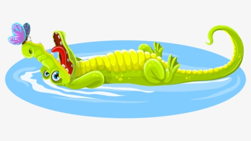 Larva,insect,crocodile - Krokodil Ligt In Het Water, HD Png Download, Free Download