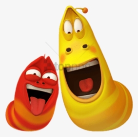 Larva Red And Yellow Funny Faces Png - Larva Cartoon, Transparent Png, Free Download