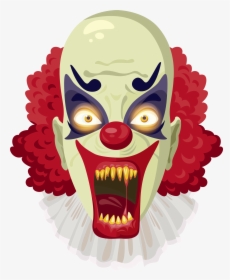 Clipart Halloween Creepy - Scary Clown Transparent Background, HD Png Download, Free Download