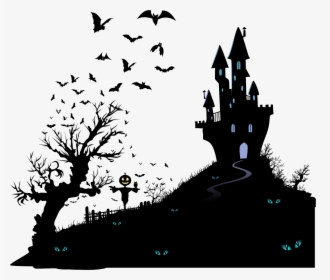 Housewarming Party Halloween Wedding Invitation Moving - Haunted House Silhouette Png, Transparent Png, Free Download