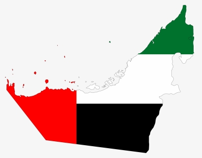 United Arab Emirates Map Flag With Stroke Clip Arts - United Arab Emirates Flag Map, HD Png Download, Free Download
