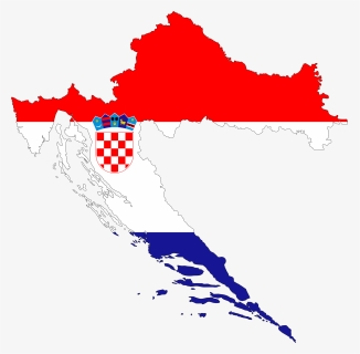 Croatia Map Flag With Stroke Clip Arts - Croatia Png, Transparent Png, Free Download