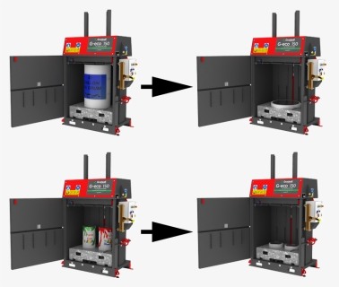 Paint Bucket Press, Oil Drum Recycling, Paint Can Recycling - Gradall G Eco 50s, HD Png Download, Free Download