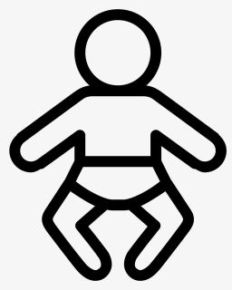It Is A Icon Of A Baby Wearing A Diaper - Baby White Icon Png, Transparent Png, Free Download