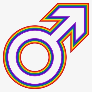 Rainbow Male Symbol Clip Arts - Male Symbol Clip Art, HD Png Download, Free Download