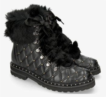 Ankle Boots Bonnie 17 Nappa Black Fur Gold Rivets Velvet - Melvin & Hamilton Bonnie 17, HD Png Download, Free Download