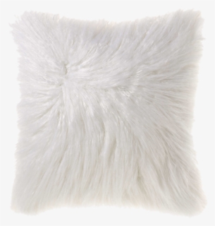 Mongolian Faux Fur White Throw Pillow, HD Png Download, Free Download