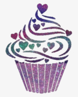 #cupcakes #bake #cute #cakes #galaxy #colorful #glitter - Dessin Cupcake Svg, HD Png Download, Free Download