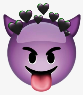 #emoji #evil #edit #tumblr #evilemoji #demon #heartcrown - Purple Devil Emoji Png, Transparent Png, Free Download