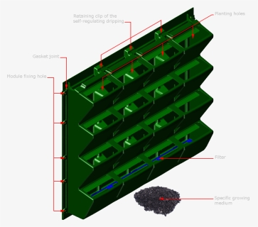 Living Wall Cad Green Detail Drawing Details Vertical - Modulogreen, HD Png Download, Free Download