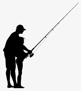 Father And Daughter Fishing Silhouette, HD Png Download, Free Download