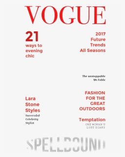 Vogue Magazine Cover Png - Transparent Magazine Cover Template, Png Download, Free Download
