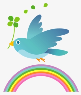 Blue Bird Rainbow Clover Clipart - Illustration, HD Png Download, Free Download