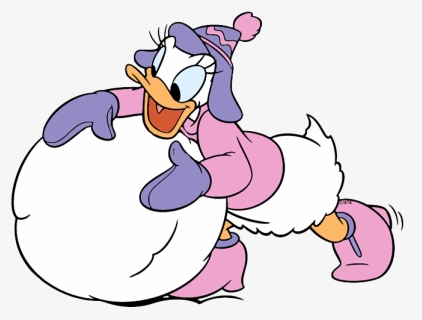 Daisy Duck Clip Art Daisy Duck Snow Fight- - Daisy Duck Winter Clipart, HD Png Download, Free Download