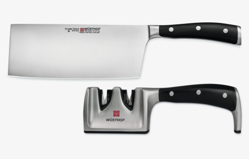 Chinese Chef"s Knife & Sharpener Set - Bowie Knife, HD Png Download, Free Download