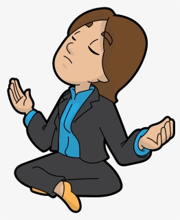 Meditating Business Woman Cartoon, HD Png Download, Free Download