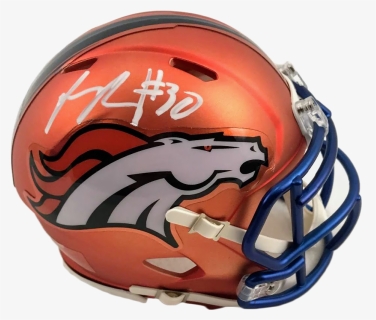 Phillip Lindsay Denver Broncos Blaze Mini Helmet - Denver Broncos, HD Png Download, Free Download