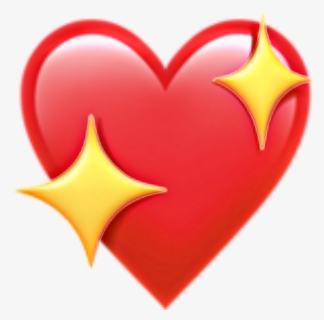 Cute Heart Shiny Sparkle Shinyheart Sparkelheart Red - Pink Heart Emoji Png, Transparent Png, Free Download