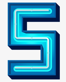 Number Five Blue Neon Png Clip Art Image - Letter Neon Png, Transparent Png, Free Download