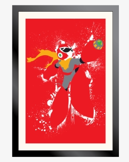 Proto Man Splatter Art Poster - Proto Man, HD Png Download, Free Download