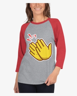 Emoji Clap 3/4 Sleeve Raglan Shirt - Raglan Sleeve, HD Png Download, Free Download
