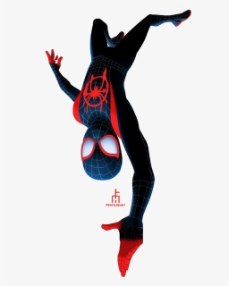 Miles Png Image - Miles Morales Spiderman Upside Down, Transparent Png, Free Download