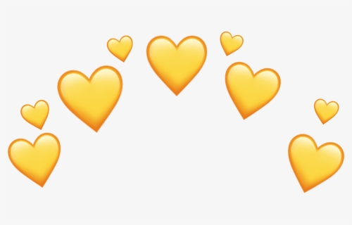 Yellow Heart Crown Sticker - Yellow Heart Crown Png, Transparent Png, Free Download