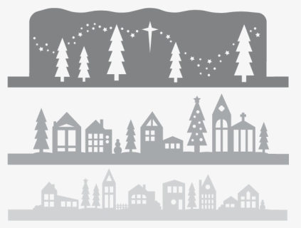 Paper Cut Winter Village Template, HD Png Download, Free Download